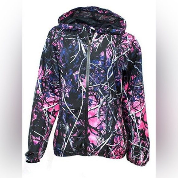 Moonshine Muddy Girl camo print windbreaker - Picture 1 of 7